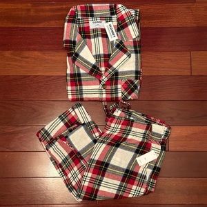 Old Navy Family Matching PJs White Tartan Men’s Large Tall